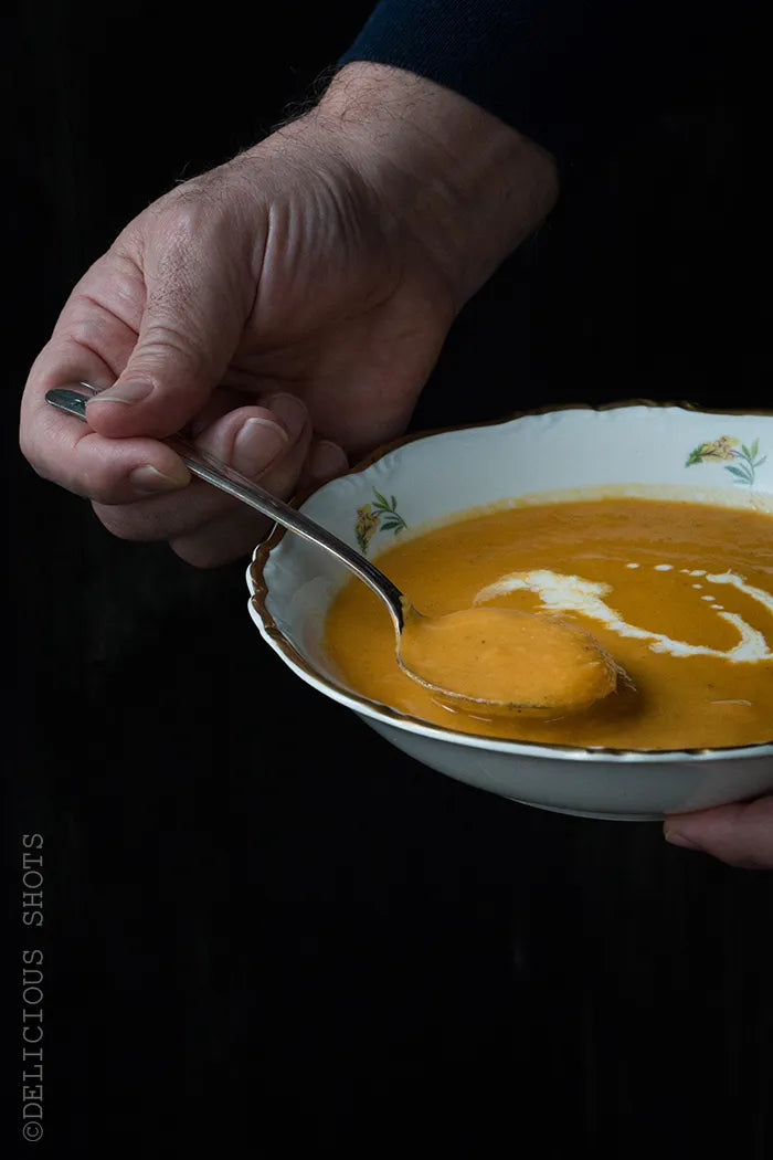 SWEET POTATO, CURRY, GINGER AND COCONUT SOUP